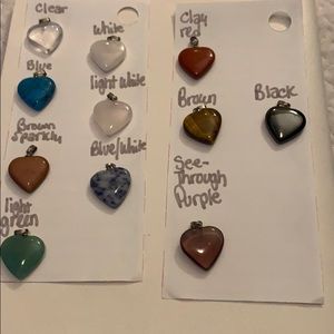 11 heart shaped necklace charms